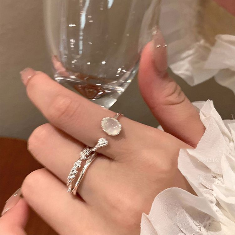 Moonstone Texture Ring For Women