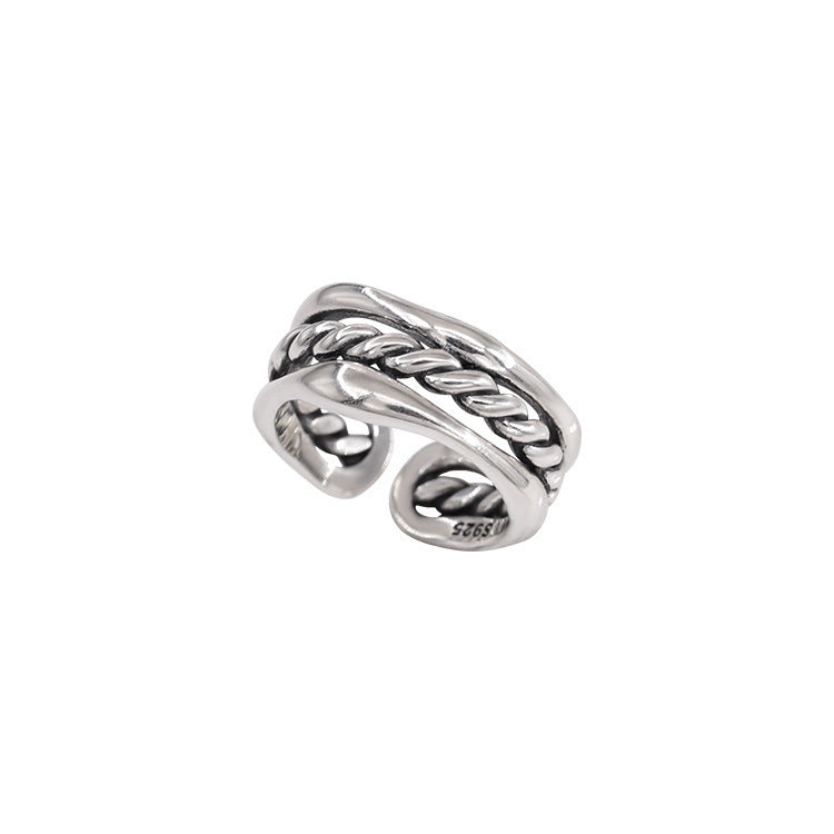 European And American Niche-design Braided Cable Three-layer Ring