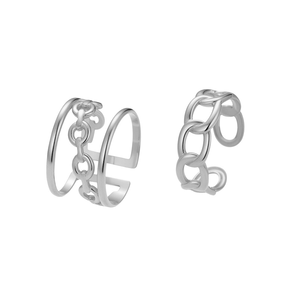 Exaggerated Personality Ring Set Stainless Steel Plated