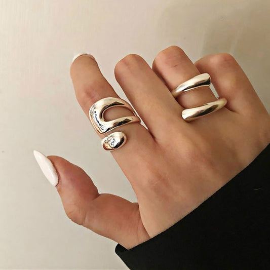Cool Style Irregular Line Open Ring