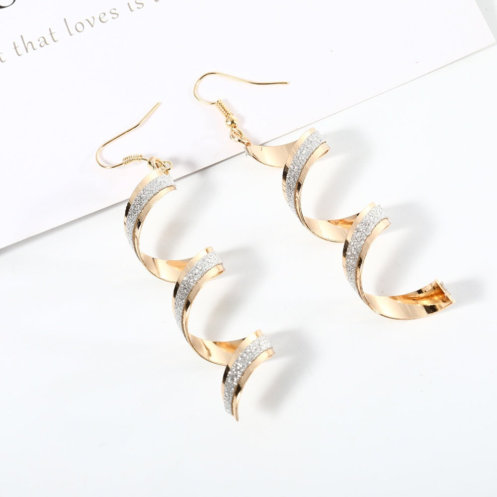 European And American-style Matte All-match Spiral Geometric Earrings AliExpress Bestseller Matte Earrings