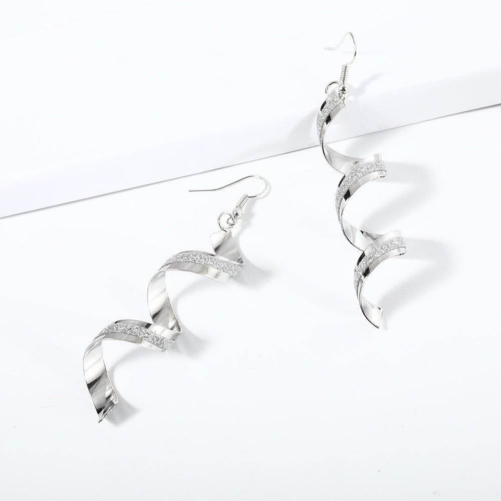 European And American-style Matte All-match Spiral Geometric Earrings AliExpress Bestseller Matte Earrings