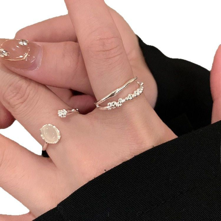 Moonstone Texture Ring For Women