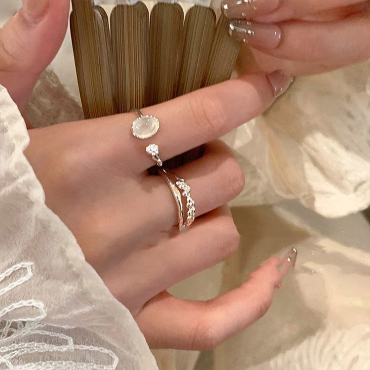 Moonstone Texture Ring For Women