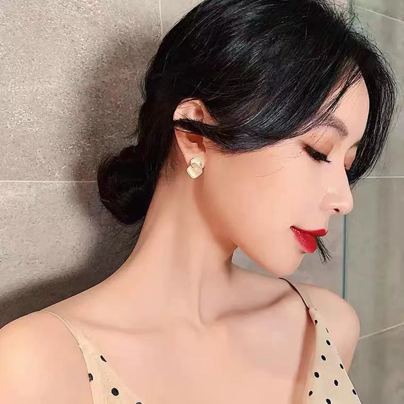 New Stylish Geometric Square Cat-eye Earrings