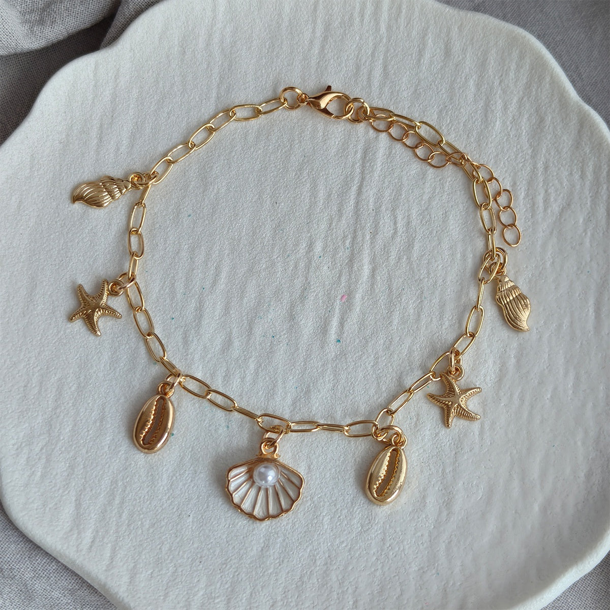 Starfish Shell Pendant Anklet For Women