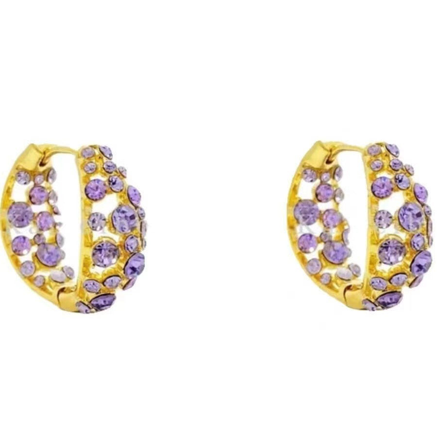 Simple And Gentle Purple Double-sided Earrings