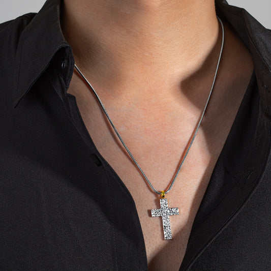 Heart-shaped Skull Alloy Cross Pendant Necklace