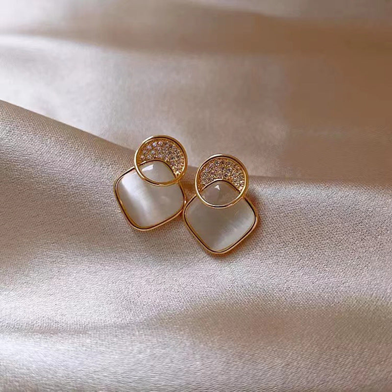 New Stylish Geometric Square Cat-eye Earrings