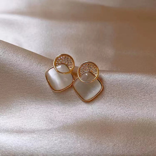 New Stylish Geometric Square Cat-eye Earrings