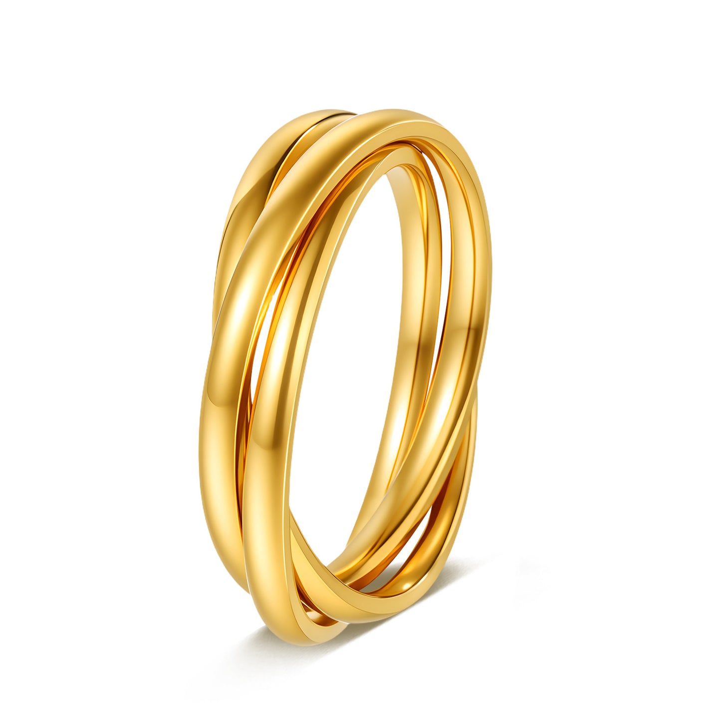 Tri-Link Creative Ring In Titanium Steel For Women