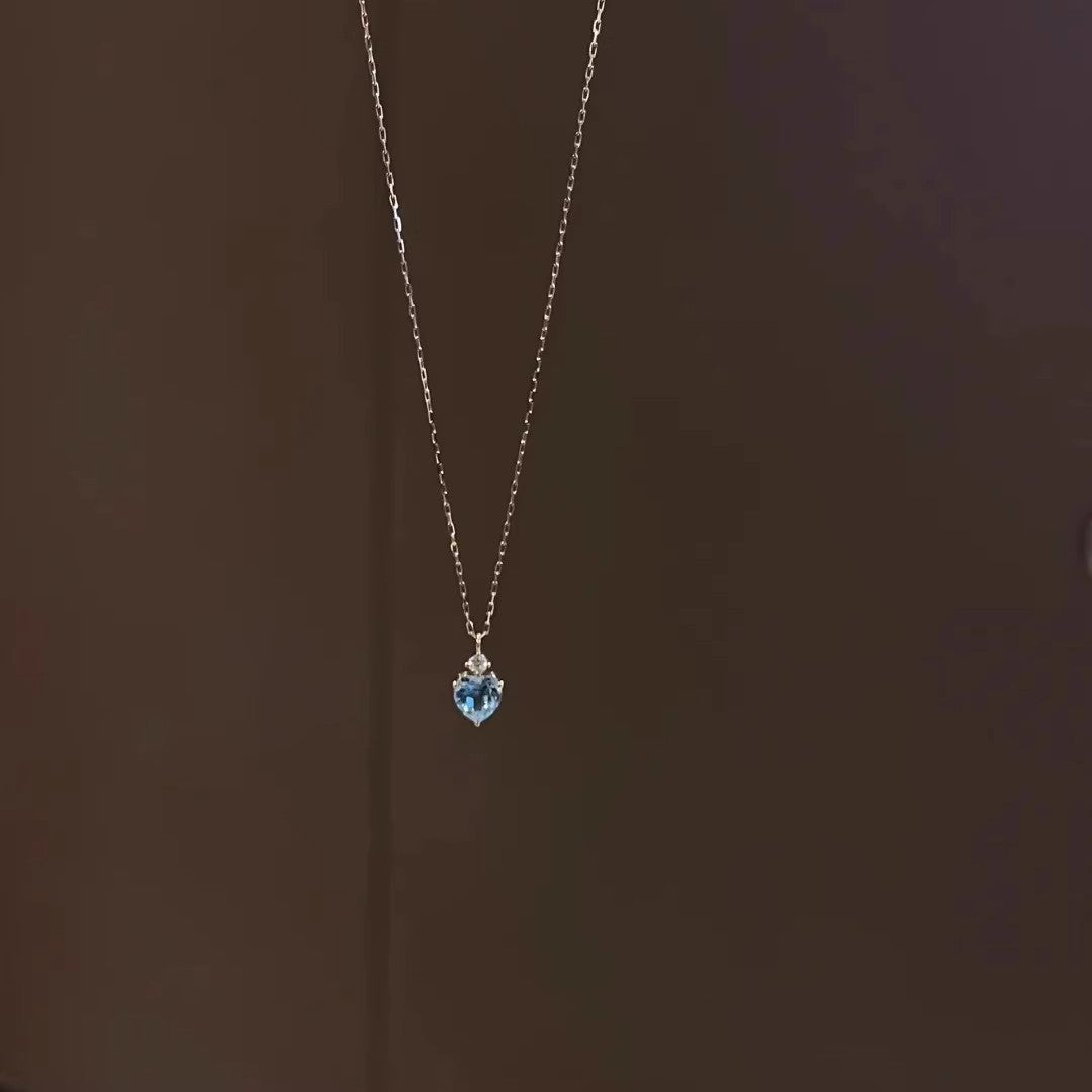 Blue Tears Necklace Pendant Women Small Design Luxury High-end Sense